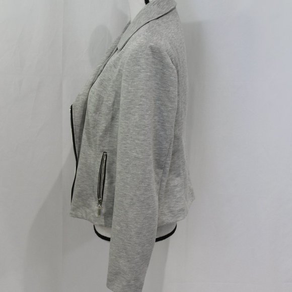 NWT Bar III Grey Asymmetrical Zip Jacket - Picture 4 of 6